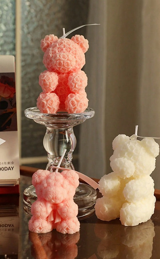 Rose Bear candles